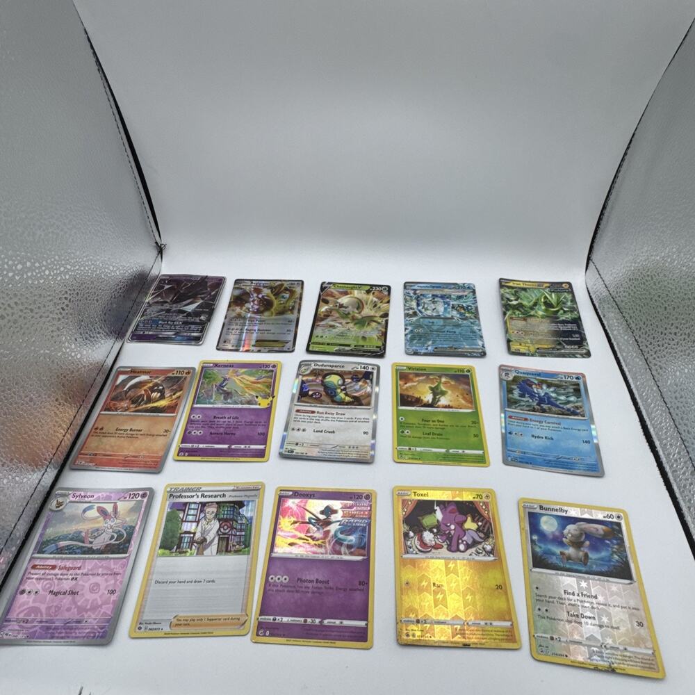 Pokemon Card Lot Ultra Rare EX Holo Selection Mix Vintage Modern 15 Card Bundle
